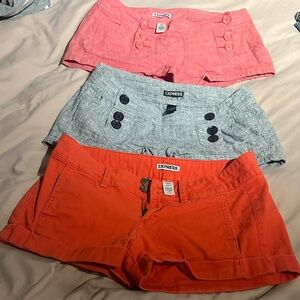 Express (SET OF 3) Women's Shorts - Coral, Light Gray, Tangerine/reddish